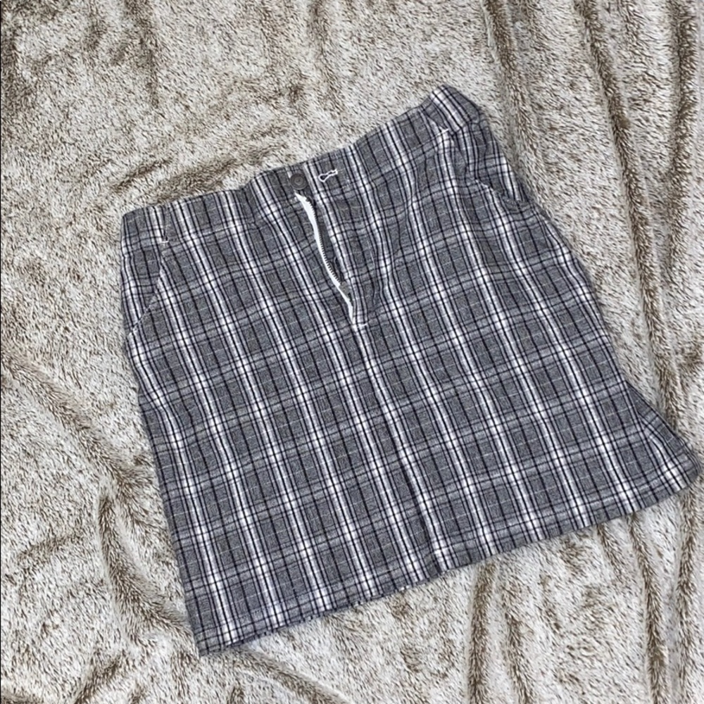 Hollister grey stripped mini skirt